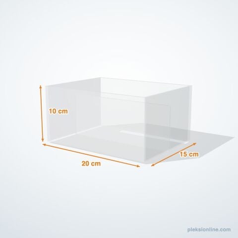 Şeffaf Pleksi Kutu 20x15x10 cm - M