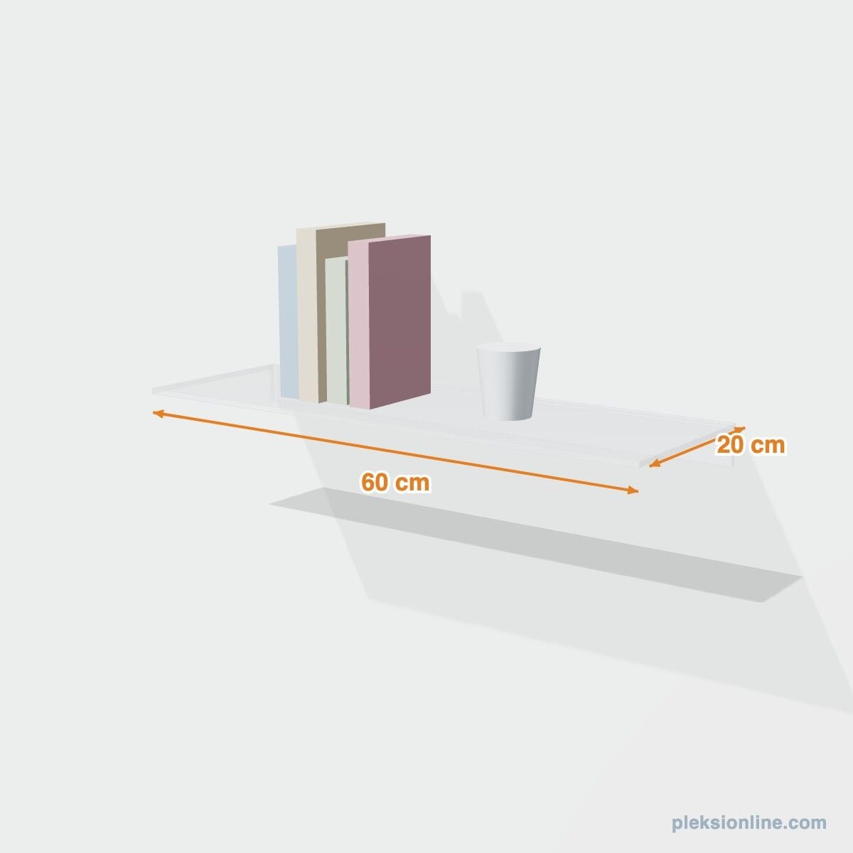 Pleksi Kitap Rafı 60 cm