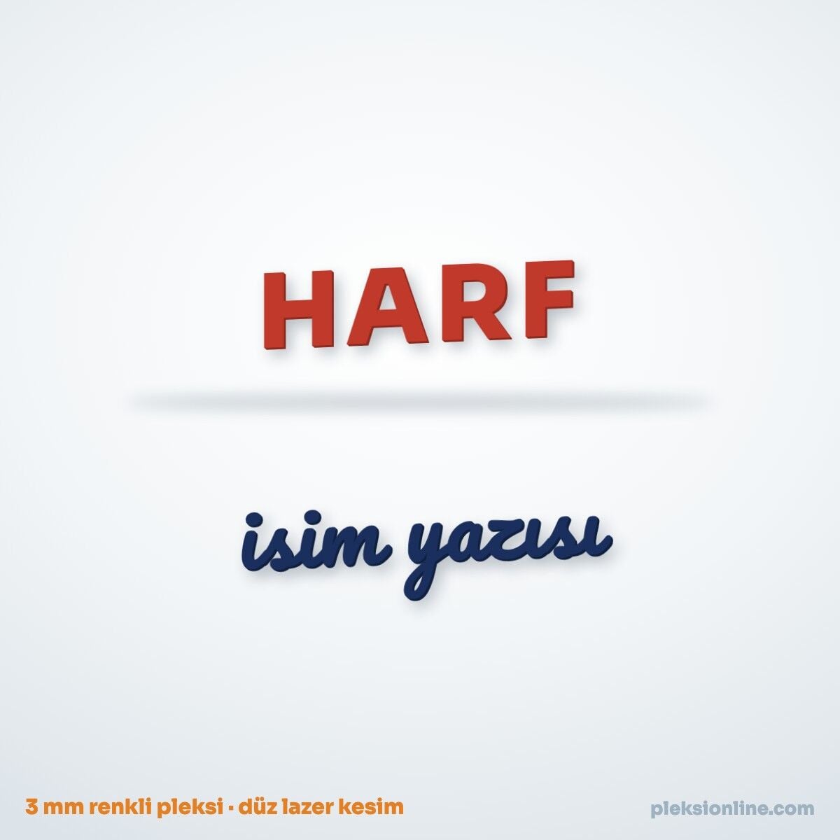 Pleksi Düz Kesim Harf (10 cm, adet)