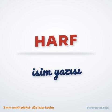 Pleksi Düz Kesim Harf (10 cm, adet)