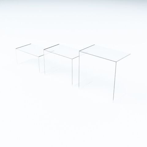 Pleksi Yükseltici Teşhir Standı Seti (3'lü, 10/15/20 cm)
