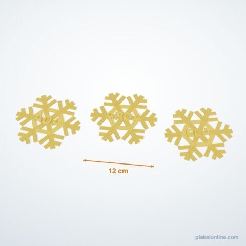 İsimli Aynalı Pleksi Kar Tanesi 3'lü Set (12 cm)