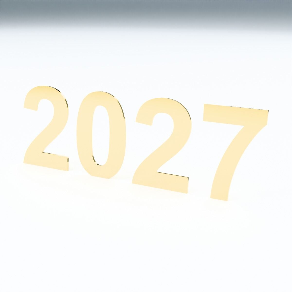 2027 Pleksi Rakam Seti — Vitrin ve Yılbaşı Dekoru (20 cm)