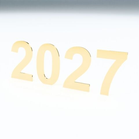 2027 Pleksi Rakam Seti — Vitrin ve Yılbaşı Dekoru (20 cm)