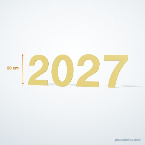 2027 Pleksi Rakam Seti — Vitrin ve Yılbaşı Dekoru (20 cm)